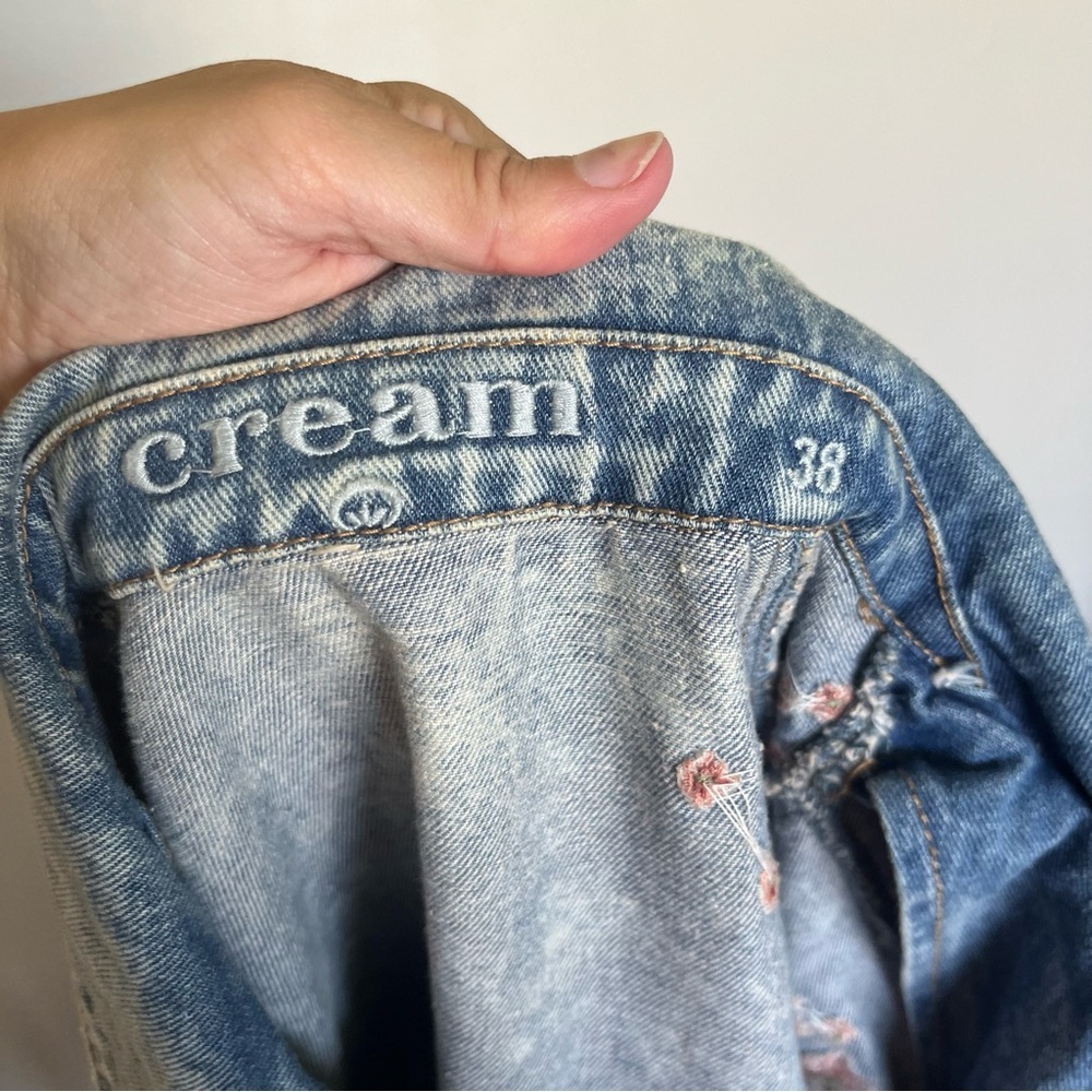 Floral Embroidered Light Blue Jean Jacket - Picture 7 of 16
